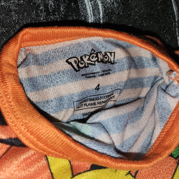 Pokemon Orange and Black Striped Kids Pajama Set - Picture 3 of 3